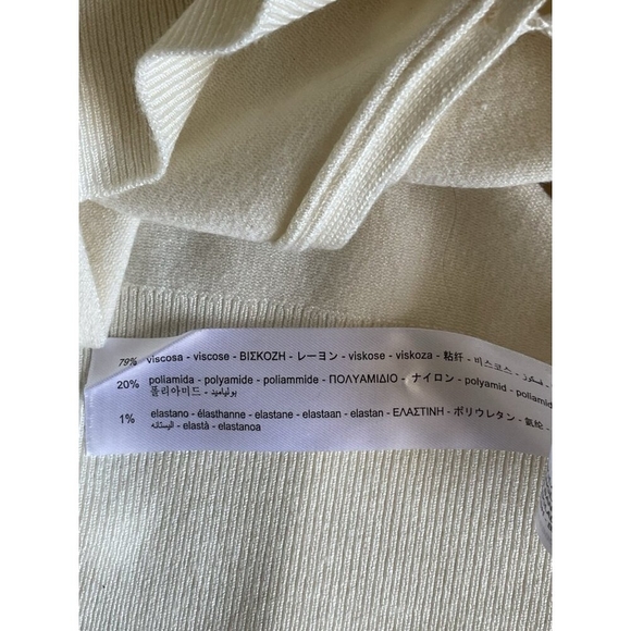 Zara Ivory Long Sleeve Button Up Sweater Cardigan Women’s Top Size L Fits M NWOT - Picture 4 of 4